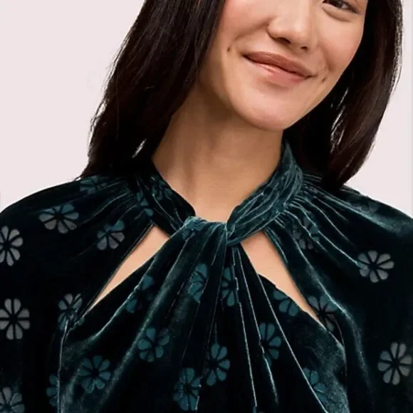 Katespade Clover Velvet dress - Picture 2 of 11